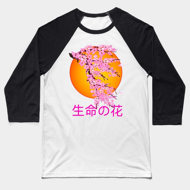 Blossoms Baseball T-Shirt by MetroInk